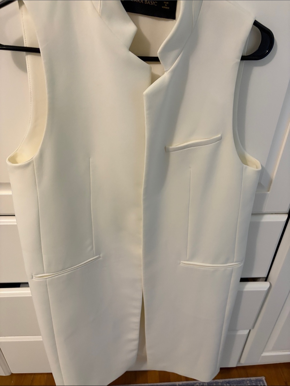 Zara Basic Sleeveless Long Vest - Cream, Gilet , size Medium - Picture 6 of 6